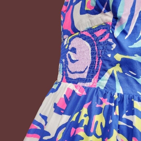Lilly Pulitzer Womens Purple Catwalkin Tropical Print Christine Dress Size 10 - Picture 7 of 8
